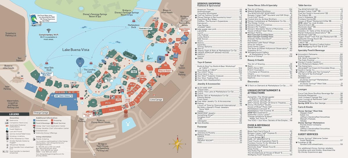 kaart van Disney springs