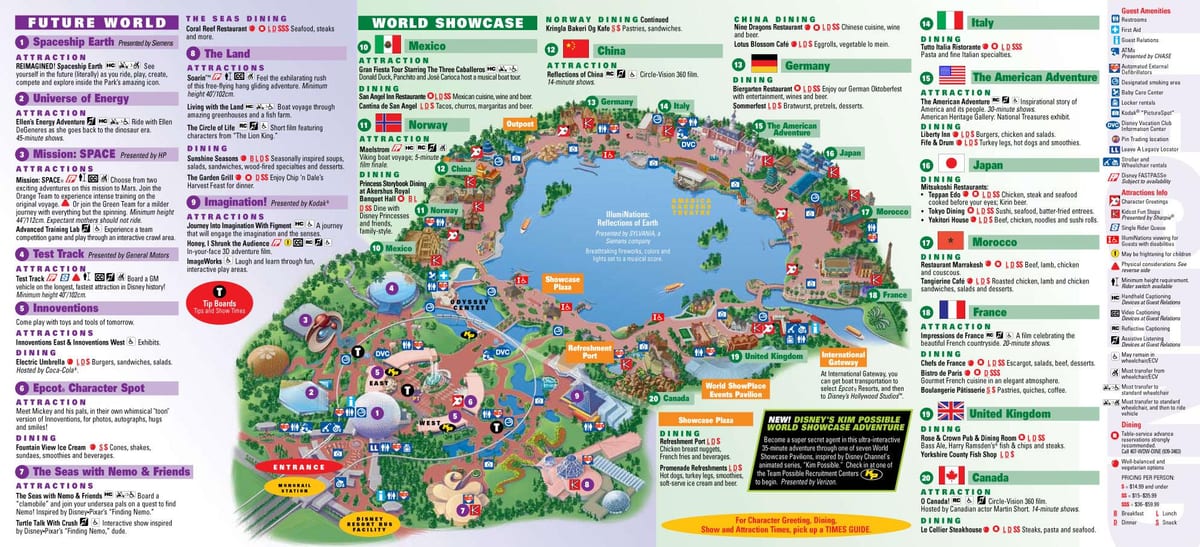 Disney World EPCOT kaart