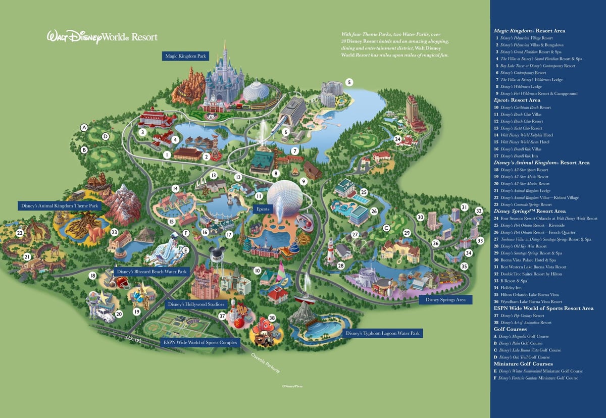 Disney resort Orlando-kaart