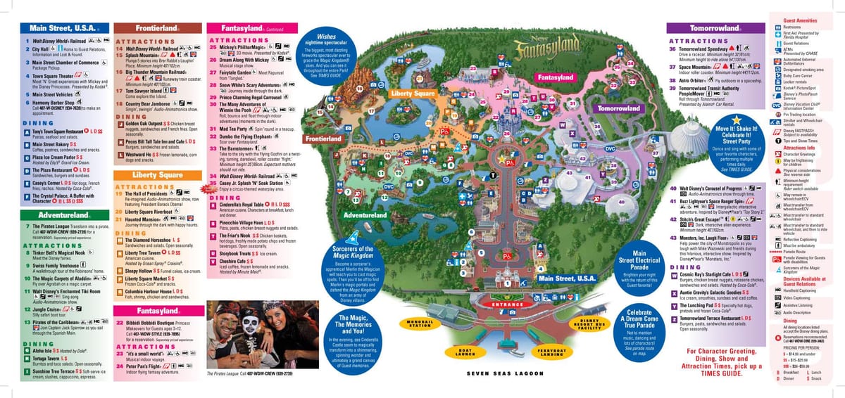 Disney kaart van de Wereld van Magic Kingdom