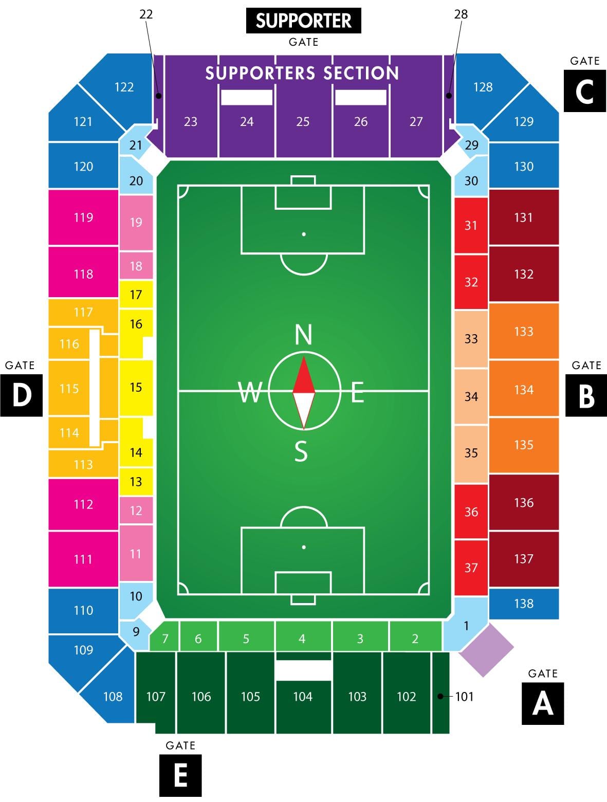 Orlando city stadion plattegrond