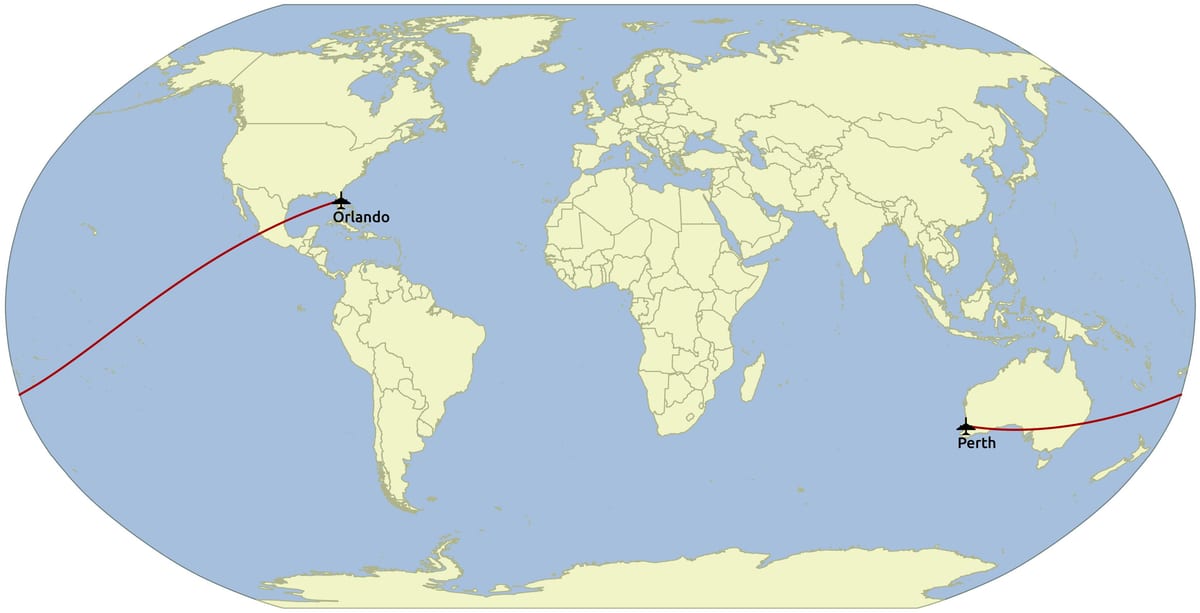 Orlando in de kaart van de Wereld