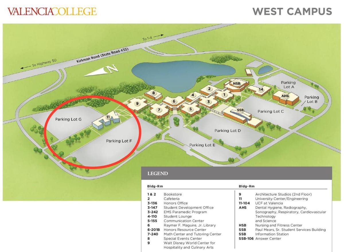 Valencia college west campus kaart